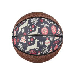 Mini Balón De Baloncesto Vintage Retro Navidad vacaciones