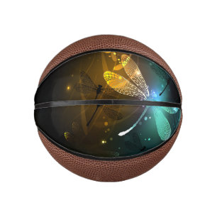 Mini Balón De Baloncesto Vuelo de libélula luminosa verde