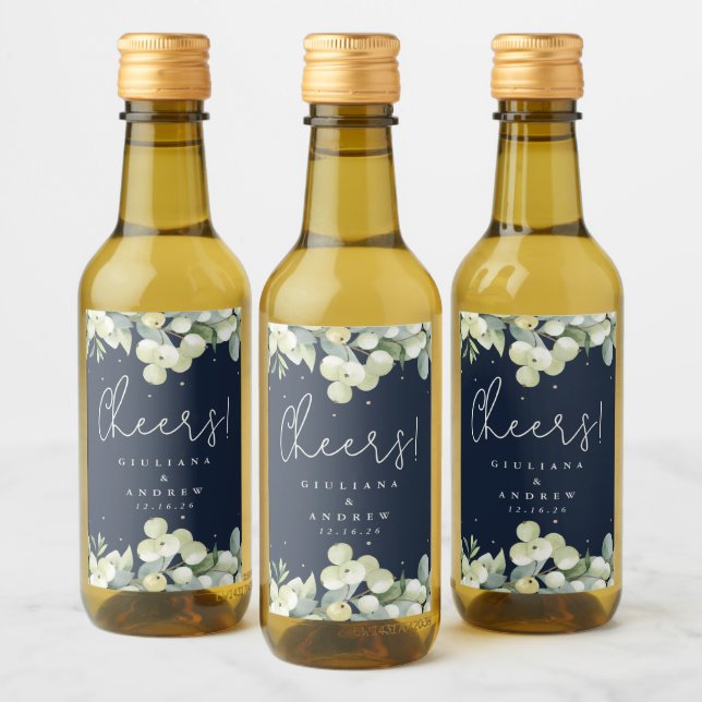 Mini Boda de Invierno Navy Snowberry+Eucalyptus (Botellas)