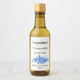 Mini Botella de Vino Felicitaciones Azul Cobalto (