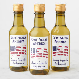 Mini Botellas Bandera de Estados Unidos 4 de julio