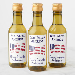Mini Botellas Bandera de Estados Unidos 4 de julio