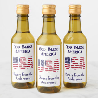 Mini Botellas Bandera de Estados Unidos 4 de julio