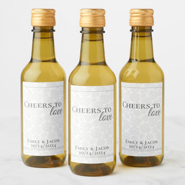 Mini botellas de vino vitoreando para amar (Botellas)