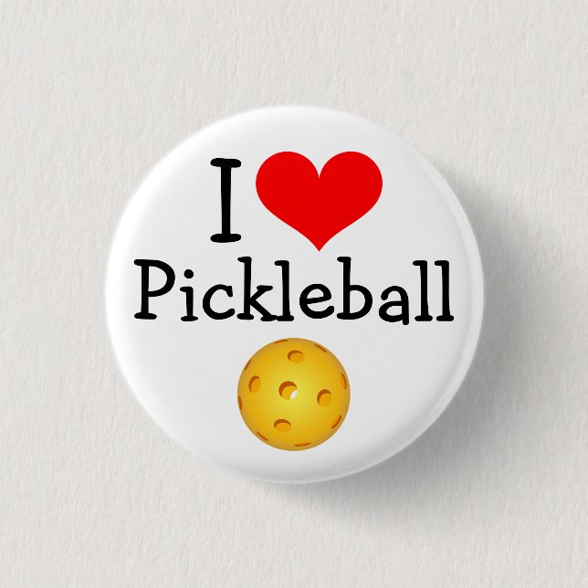 Mini botón de Pickleball: Amo Pickleball (Anverso)