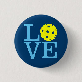 Mini botón de Pickleball: AMOR (azul)