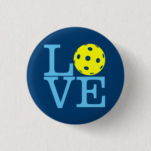 Mini botón de Pickleball: AMOR (azul)