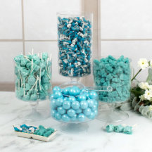 Mini-Buffet De Velas Azules Claras