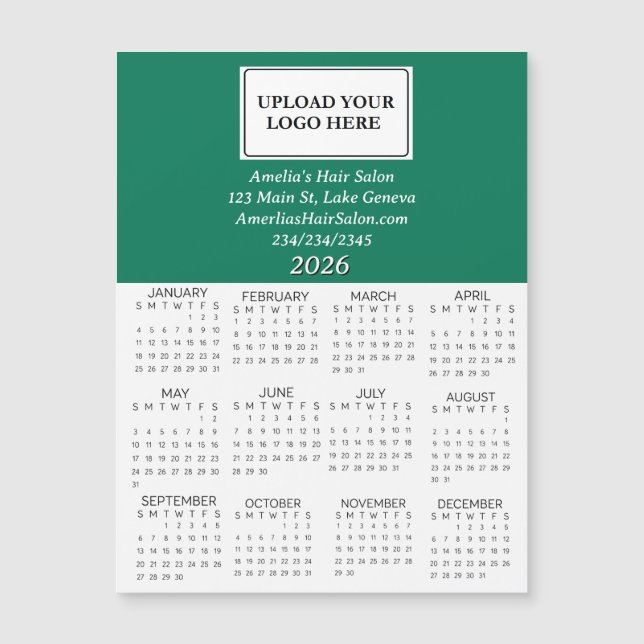 Mini Calendario de Logotipo Empresarial 2026 (Anverso)