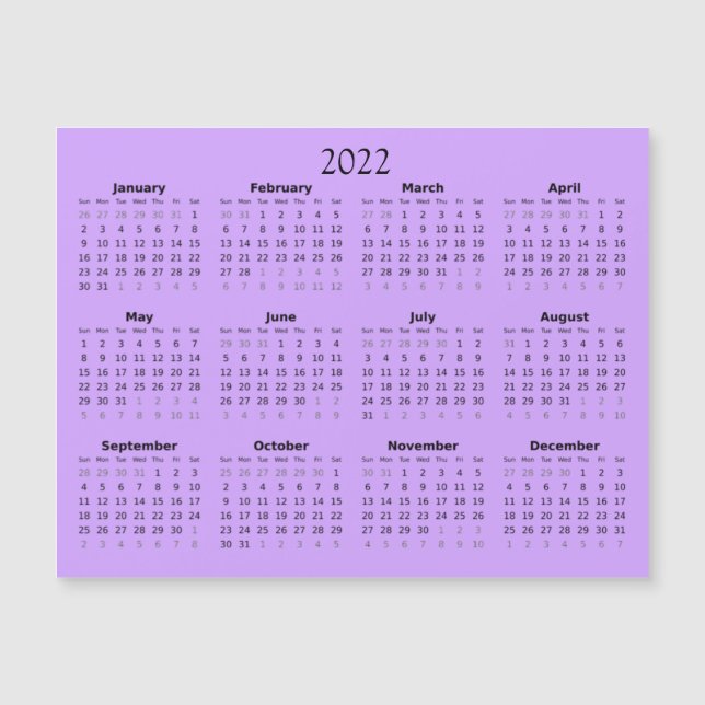 Mini calendario magnético de invitación 2022 (Anverso)