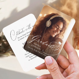 Mini caligrafía moderna Invitación a graduación fo