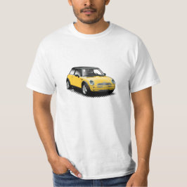 Mini camiseta moderna amarilla del coche