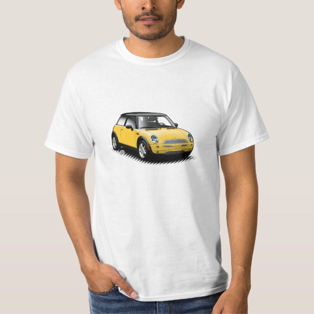 Mini camiseta moderna amarilla del coche (Anverso)