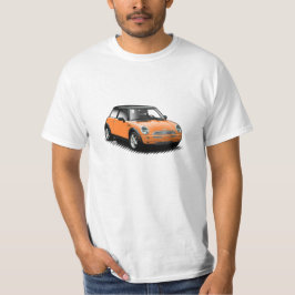 Mini camiseta moderna anaranjada del coche