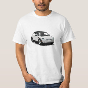 Mini camiseta moderna blanca del coche