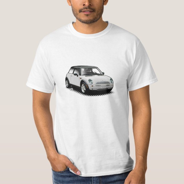 Mini camiseta moderna blanca del coche (Anverso)