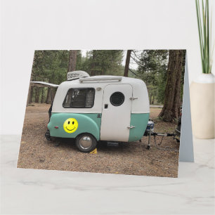 MINI CAMPER TRAILER FELIZ tarjetas de cumpleaños
