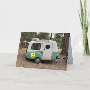 MINI CAMPER TRAILER FELIZ tarjetas de cumpleaños