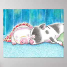Mini Cerdos Piglets Niños Poster de arte Imprimir