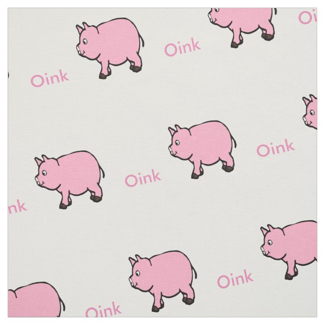 Mini cerdos rosados y Oink tela (Retal)