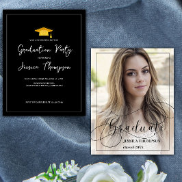 Mini clase de la invitación a graduación de fotos