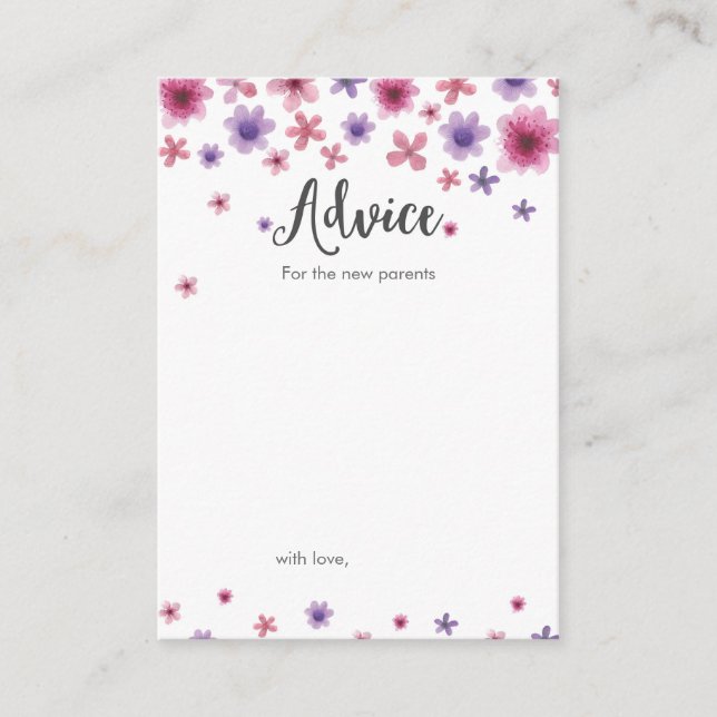 Mini consejo para las tarjetas Baby Shower de los  (Anverso)