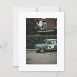 Mini cooper green número 10 postal