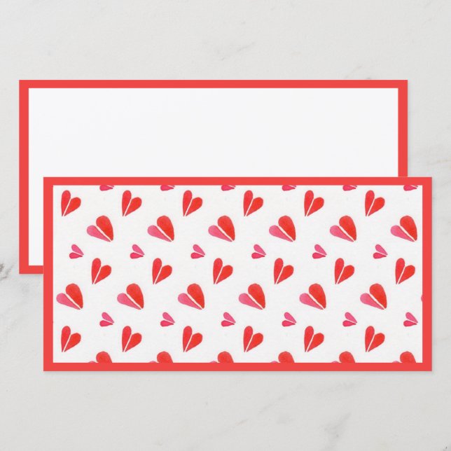 MINI CORAZONES Tarjeta plana 8x4 II / Horizontal (Anverso / Reverso)