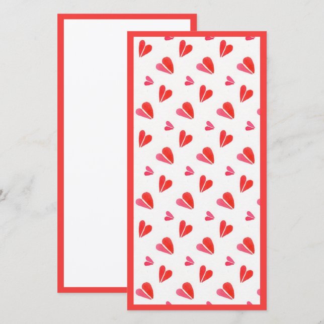 MINI CORAZONES Tarjeta plana 8x4 II / Vertical (Anverso / Reverso)