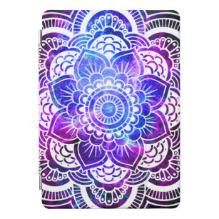 Mini cubierta de la mandala del iPad azul púrpura