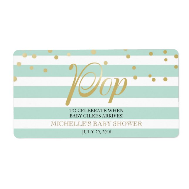 Mini Etiqueta de champán Género Baby Shower neutra (Frente)