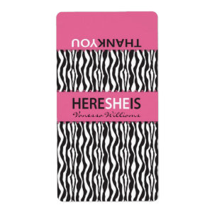 Mini etiqueta de Hersheys del estampado de zebra