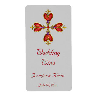 Mini etiqueta de vino Boda de Cruz Roja