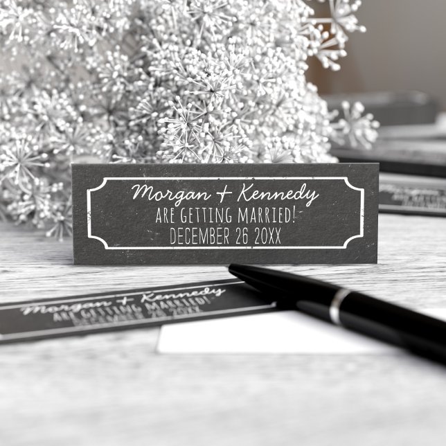 Mini Fechas de Reserva para Boda Rústica Paquete d (Pack of 100 mini chalkboard style save the date cards. Just add your names and wedding date)