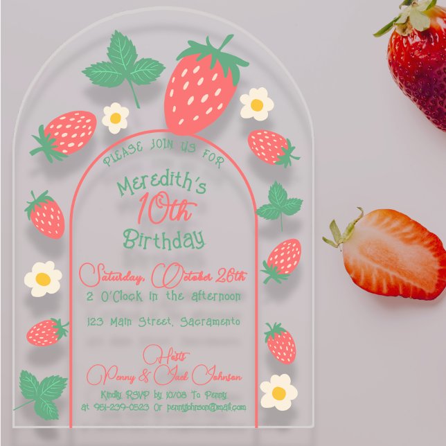 Mini Fresa Blossom Niños Invitación de cumpleaños (Subido por el creador)