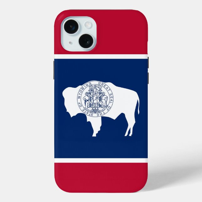 Mini Funda Case-Mate para iPhone 15 Plus, bandera de Wy (Reverso )