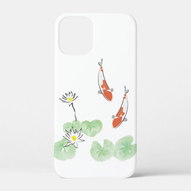 Mini Funda para el iPhone 12 de Koi Pond (Reverso )