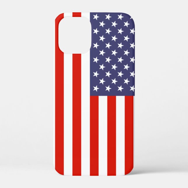 mini funda para iPhone 12 de bandera estadounidens (Reverso )