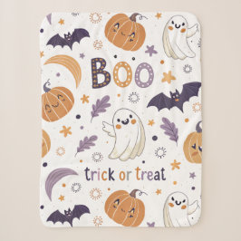 Mini Ghost & Pumpkin Sherpa Manta – Tamaño Pequeño