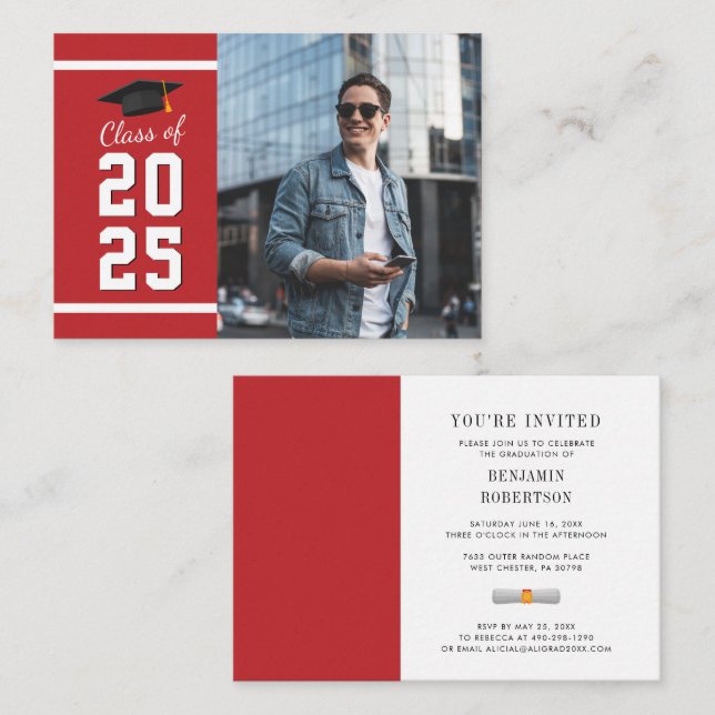 Mini Graduación 2025 Invitación de la fiesta de fo (Anverso / Reverso)