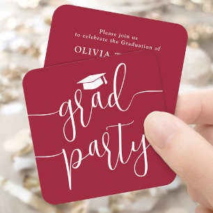 Mini Graduación con tarjeta roja y blanca