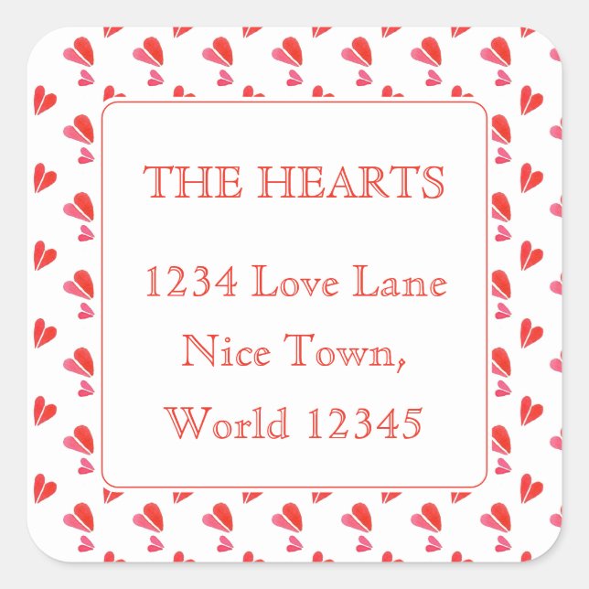 MINI HEARTS Pequeños Sellos para sobres de direcci (Anverso)