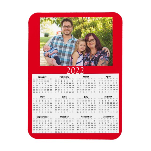 Mini imán de calendario fotográfico personalizado  (Vertical)