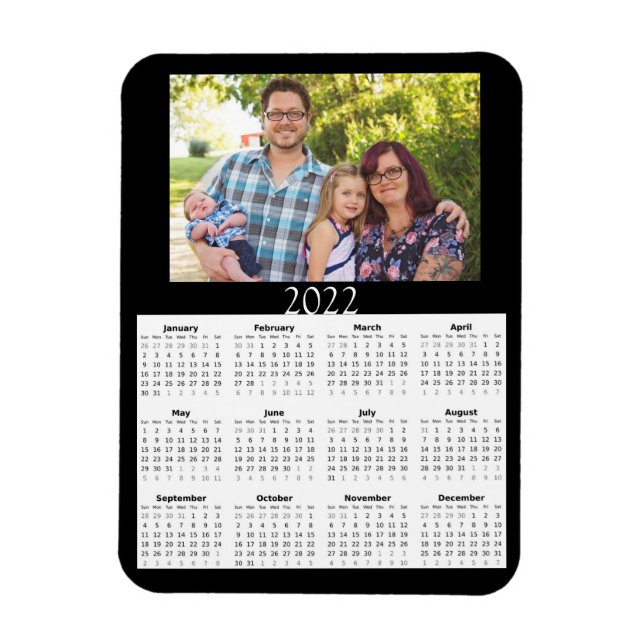 Mini imán de calendario fotográfico personalizado  (Vertical)