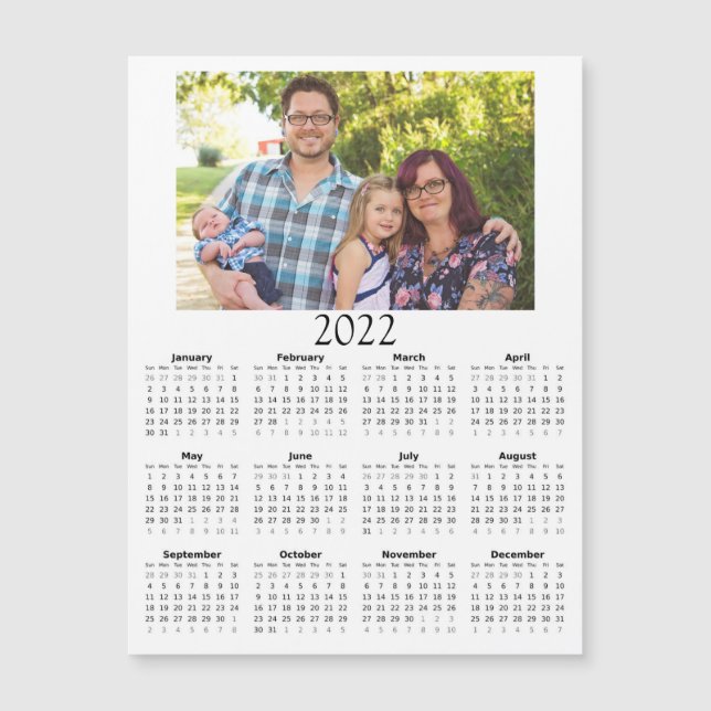 Mini imán de calendario fotográfico personalizado  (Anverso)