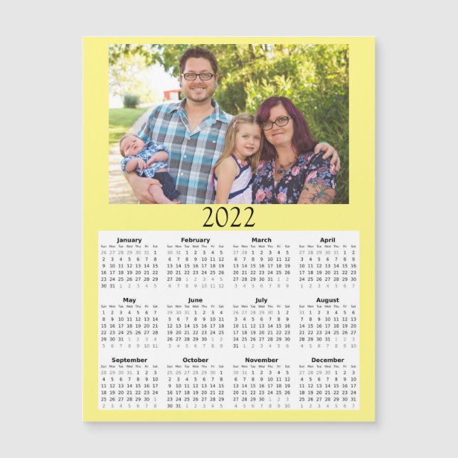 Mini imán de calendario fotográfico personalizado  (Anverso)