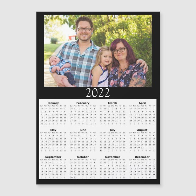 Mini imán de calendario fotográfico personalizado  (Anverso)