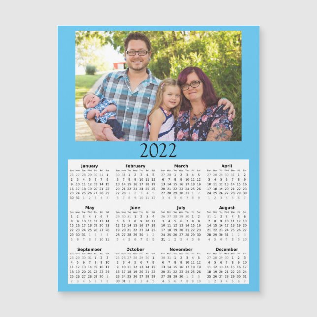 Mini imán de calendario fotográfico personalizado  (Anverso)