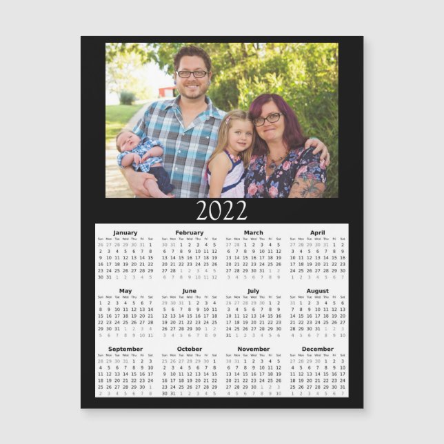 Mini imán de calendario fotográfico personalizado  (Anverso)