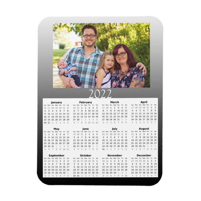 Mini imán de calendario fotográfico personalizado  (Vertical)